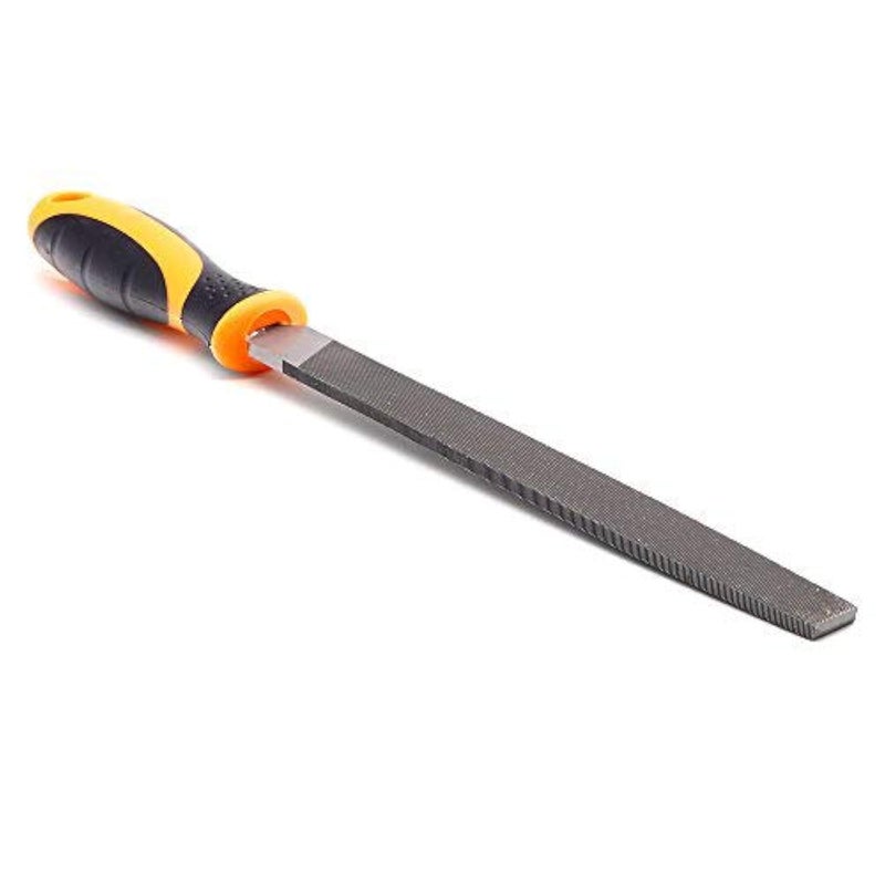 FINDER Bastard Cut Mill File, 8 Inch Flat Hand File with High Carbon Hardened Steel, Ergonomic Grip, Plastic Handle, Ideal for Wood, Metal, Plastic - Image 1